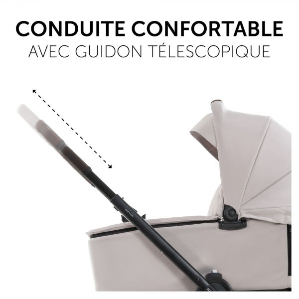 Poussette trio Walk N Care Beige avec coque drive N Care et base isofix