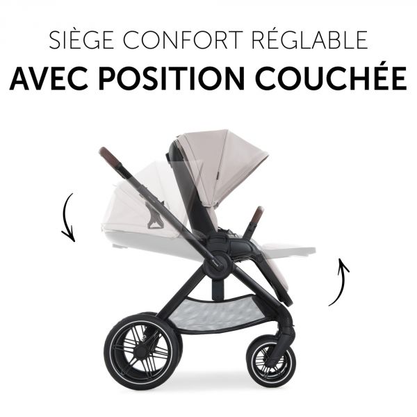 Poussette trio Walk N Care Beige avec coque drive N Care et base isofix