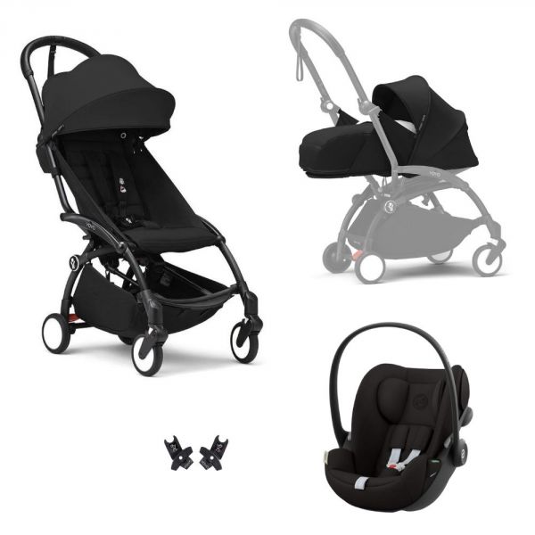 Poussette Trio YOYO³ pack 0+ & 6+ + siège auto Cloud G i-Size - Châssis noir - noir