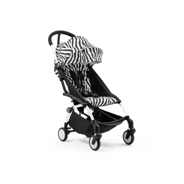 Poussette Trio YOYO 3 pack 0+ & 6+ + siège auto Cloud T plus Black - Châssis blanc - Zebra / Noir