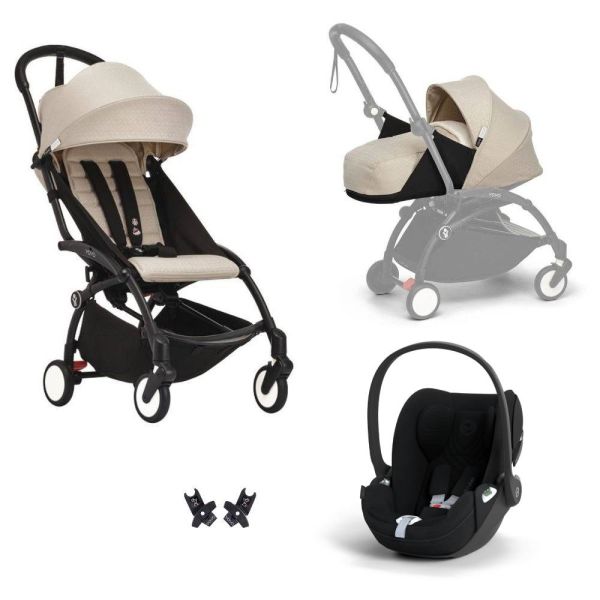 Poussette Trio YOYO 3 pack 0+ & 6+ + siège auto Cloud T plus Black - Châssis noir - Bonpoint