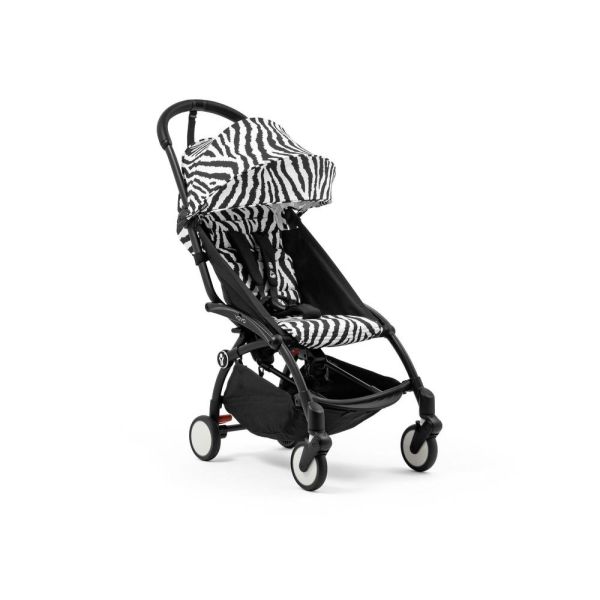 Poussette Trio YOYO 3 pack 0+ & 6+ + siège auto Cloud T plus Black - Châssis noir - Zebra / Noir