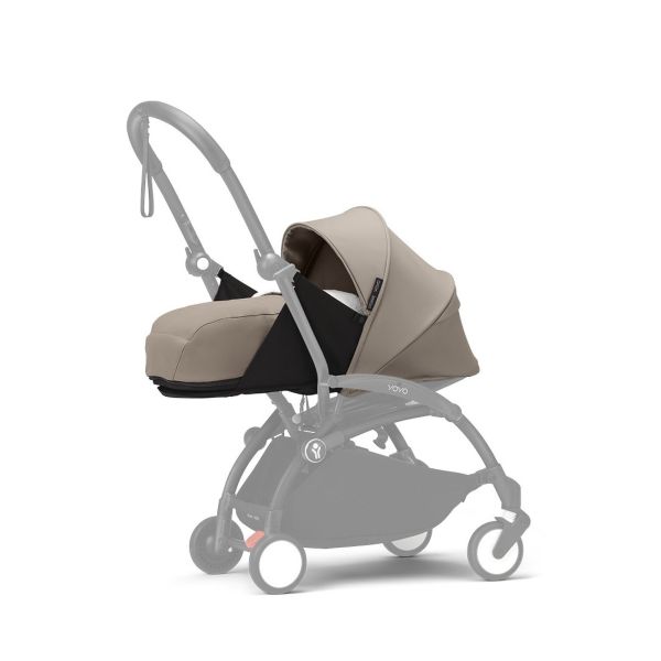 Poussette Trio YOYO 3 pack 0+ & 6+ + siège auto Cloud T plus Beige - Châssis blanc - Taupe