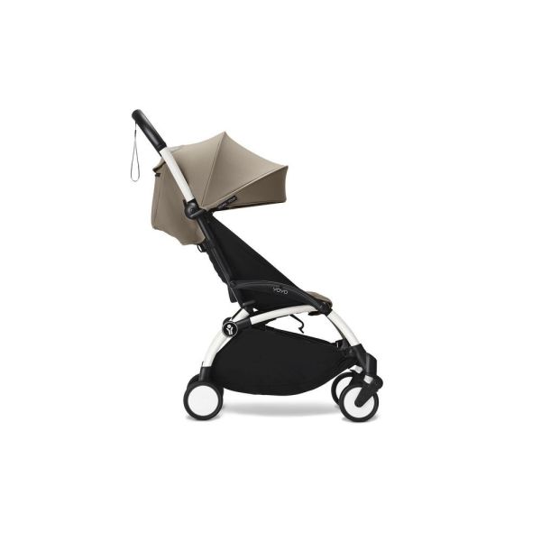 Poussette Trio YOYO 3 pack 0+ & 6+ + siège auto Cloud T plus Beige - Châssis blanc - Taupe