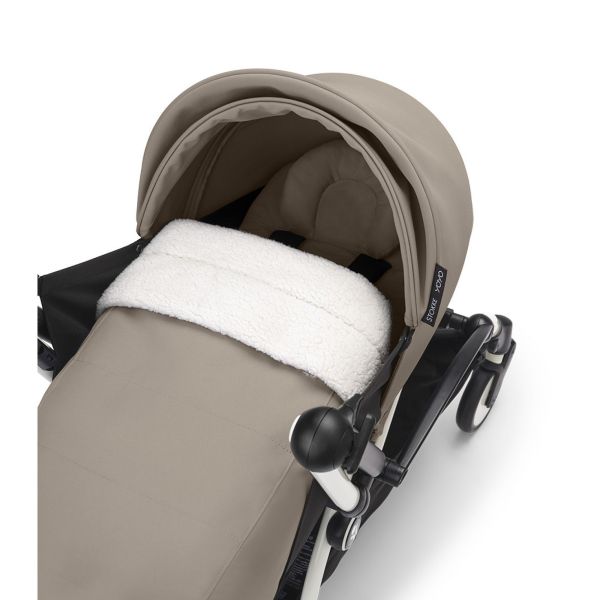 Poussette Trio YOYO 3 pack 0+ & 6+ + siège auto Cloud T plus Beige - Châssis blanc - Taupe