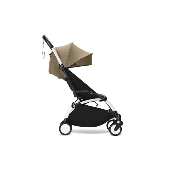 Poussette Trio YOYO 3 pack 0+ & 6+ + siège auto Cloud T plus Beige - Châssis blanc - Toffee