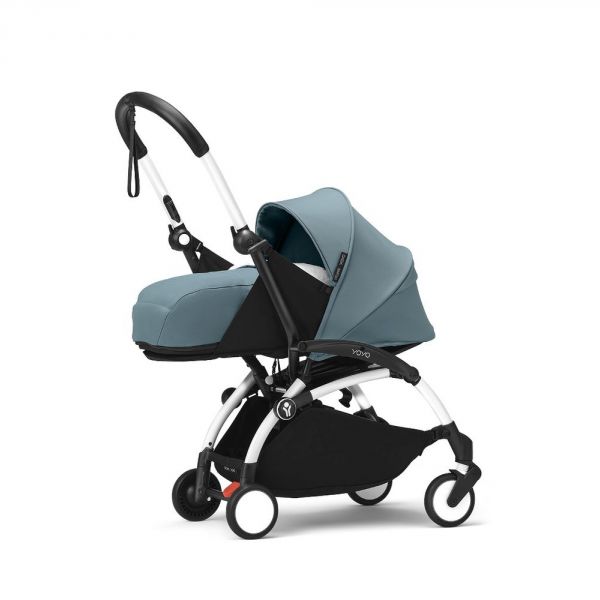 Poussette trio YOYO 3 - Châssis blanc Pack 0+ & 6+ Aqua + siège auto car seat by BeSafe