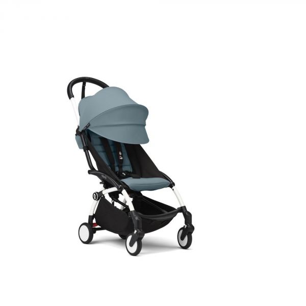 Poussette trio YOYO 3 - Châssis blanc Pack 0+ & 6+ Aqua + siège auto car seat by BeSafe