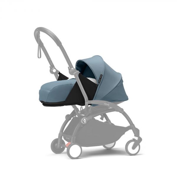Poussette trio YOYO 3 - Châssis blanc Pack 0+ & 6+ Aqua + siège auto car seat by BeSafe