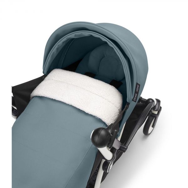 Poussette trio YOYO 3 - Châssis blanc Pack 0+ & 6+ Aqua + siège auto car seat by BeSafe