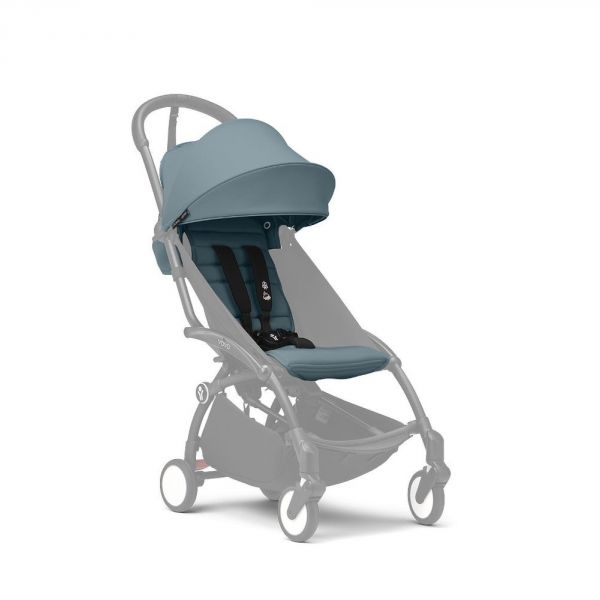 Poussette trio YOYO 3 - Châssis blanc Pack 0+ & 6+ Aqua + siège auto car seat by BeSafe