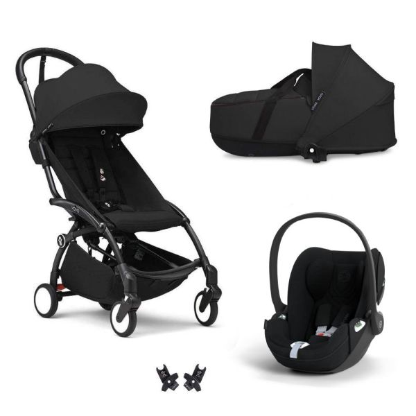 Poussette Trio YOYO 3 pack 6+ + siège auto Cloud T plus Black + nacelle YOYO - Châssis noir - Noir