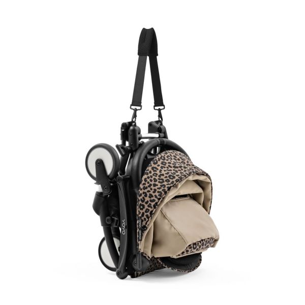 Poussette trio YOYO 3 - Châssis noir Pack 6+ siège auto car seat by Besafe + Nacelle Leopard / Noir