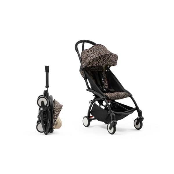 Poussette trio YOYO 3 - Châssis noir Pack 6+ siège auto car seat by Besafe + Nacelle Leopard / Noir