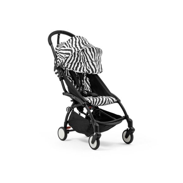 Poussette trio YOYO 3 - Châssis noir Pack 6+ siège auto car seat by Besafe + Nacelle Zebra Noir