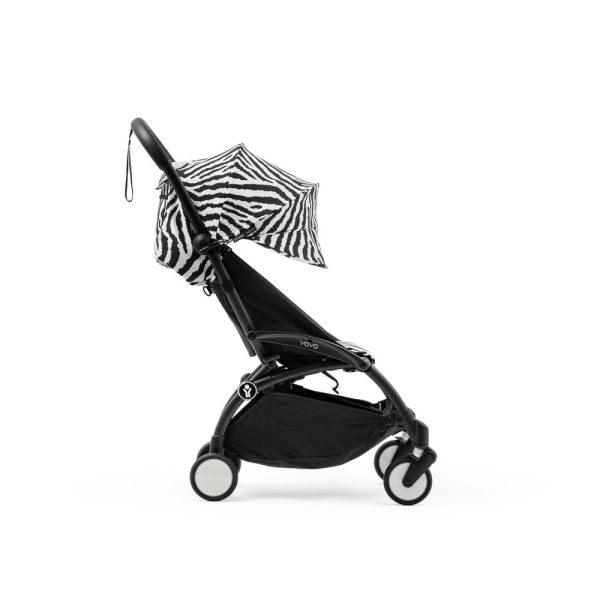 Poussette trio YOYO 3 - Châssis noir Pack 6+ siège auto car seat by Besafe + Nacelle Zebra Noir