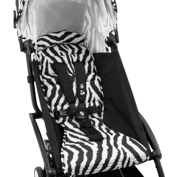 Poussette trio YOYO 3 - Châssis noir Pack 6+ siège auto car seat by Besafe + Nacelle Zebra Noir