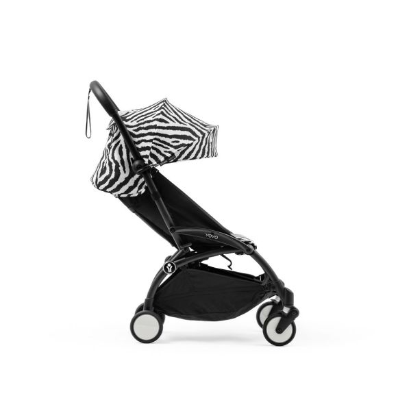 Poussette trio YOYO 3 - Châssis noir Pack 6+ siège auto car seat by Besafe + Nacelle Zebra Noir