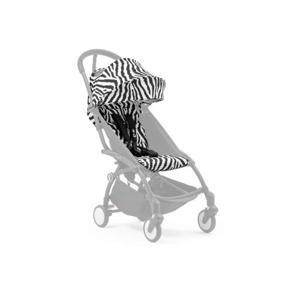 Poussette trio YOYO 3 - Châssis noir Pack 6+ siège auto car seat by Besafe + Nacelle Zebra Noir