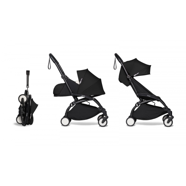 Poussette YOYO 2 Pack 0+ et 6+ - Cadre Noir - Noir
