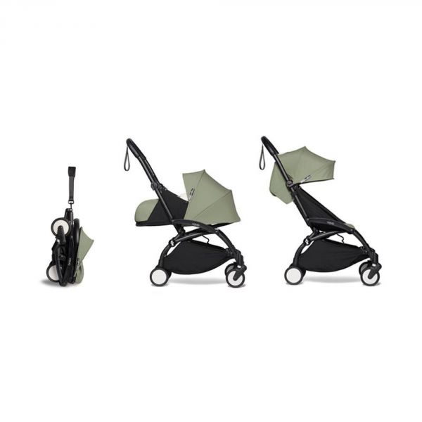 Poussette YOYO 2 Pack 0+ et 6+ - Cadre Noir - Olive