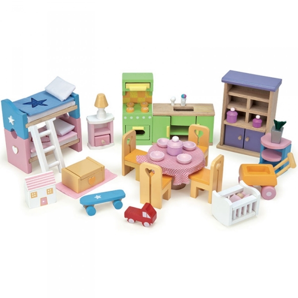 Assortiment de meubles pour maison de poupée