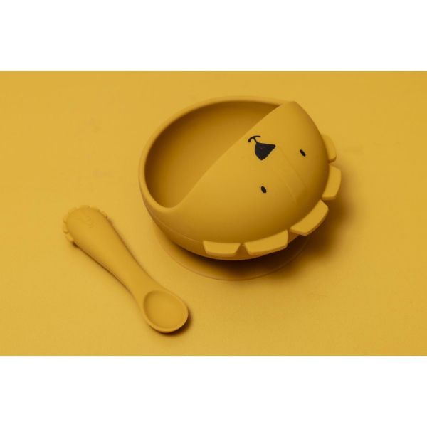 Set premier repas bébé en silicone - Mr. Lion