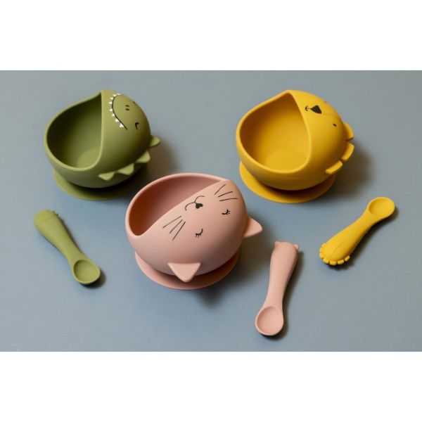 Set premier repas bébé en silicone - Mr. Lion