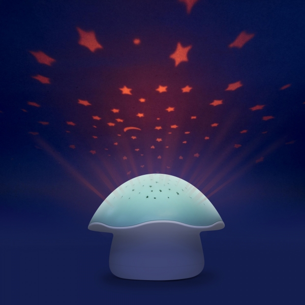 Projecteur d'étoiles musical champignon bleu