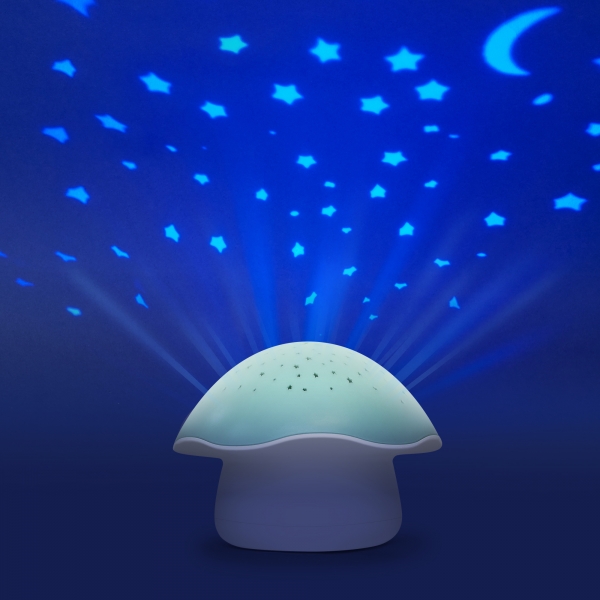 Projecteur d'étoiles musical champignon bleu