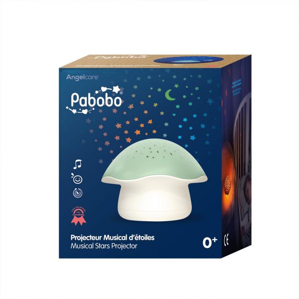 Veilleuse bébé projection d'étoiles Champignon Vert