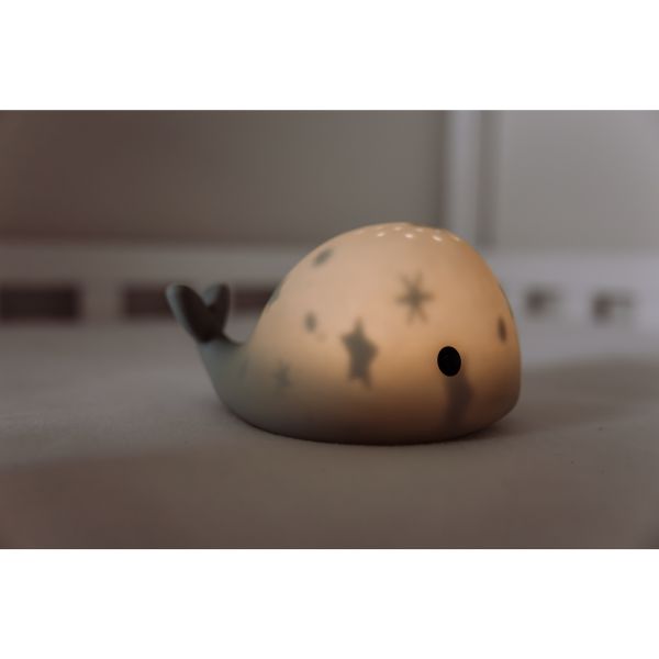 Veilleuse à projection et rechargeable Moby la baleine verte