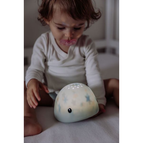 Veilleuse à projection et rechargeable Moby la baleine verte