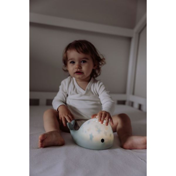 Veilleuse à projection et rechargeable Moby la baleine verte