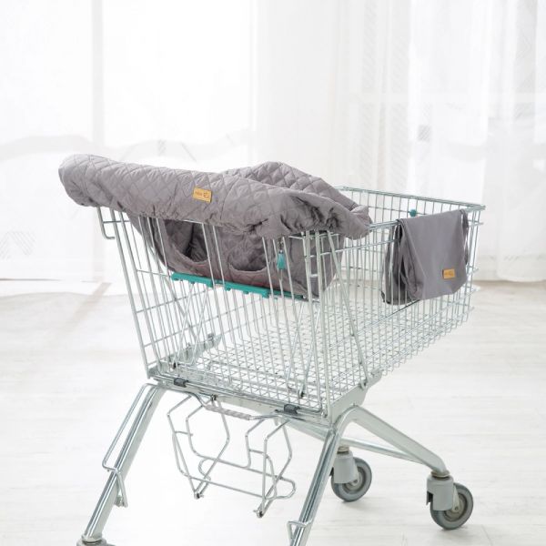 Protection de caddie pour bébé avec sac à dos de transport Roba style gris