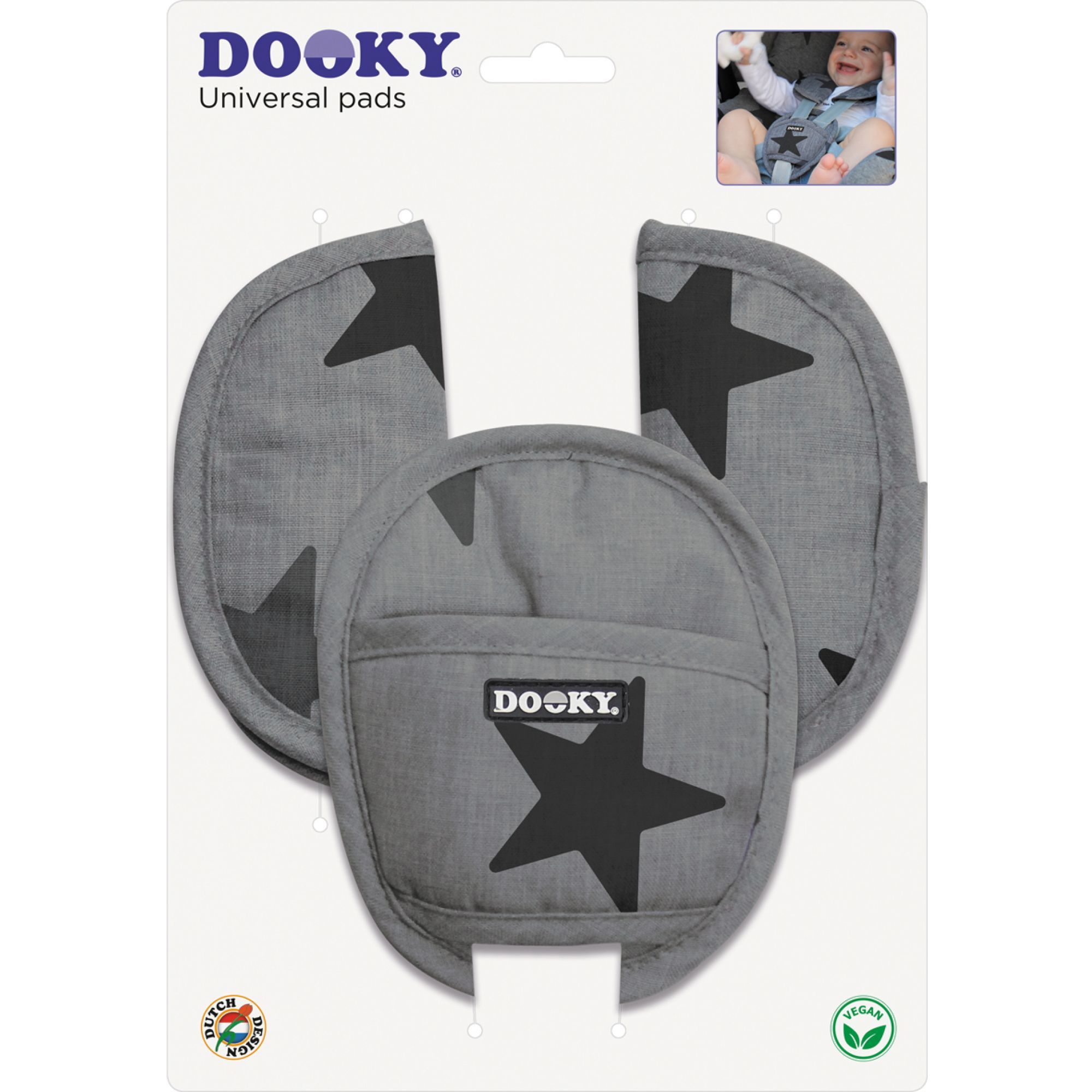 Dooky - Protections De Sangles Siège-auto 0+ Gris/étoiles - Gris