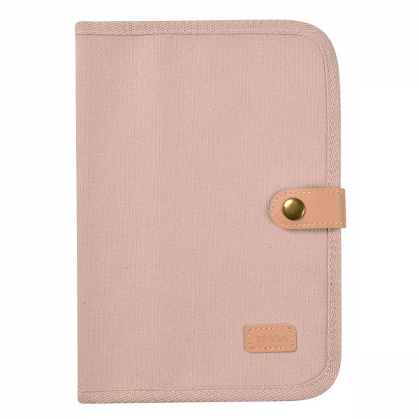 Protège carnet de santé canvas rose poudré