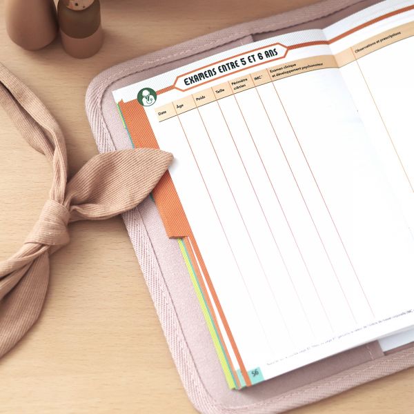 Protège carnet de santé canvas rose poudré