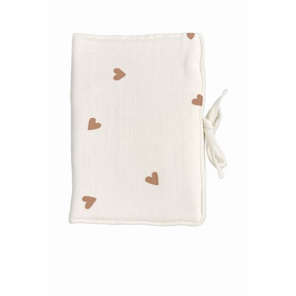 Protège carnet de santé gaze de coton Little Coeur