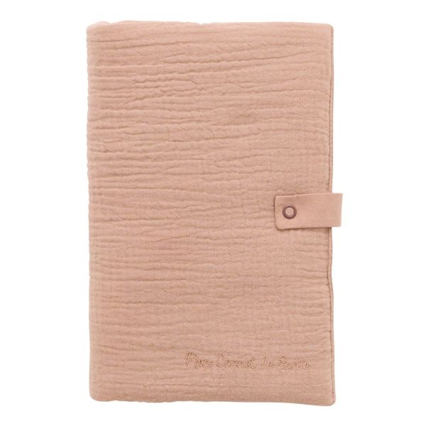 Protège carnet de santé gaze de coton Mocha