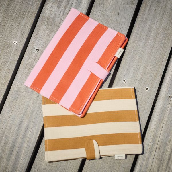 Protège carnet de santé Rayure Rose/Orange