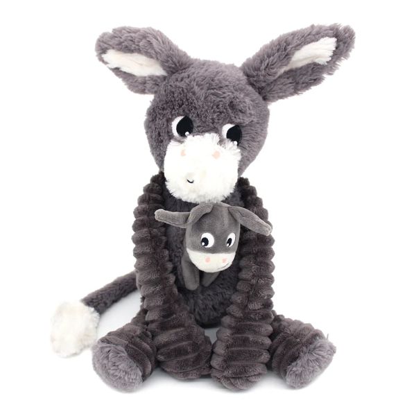 Peluche Les Ptipotos Âne et son bébé