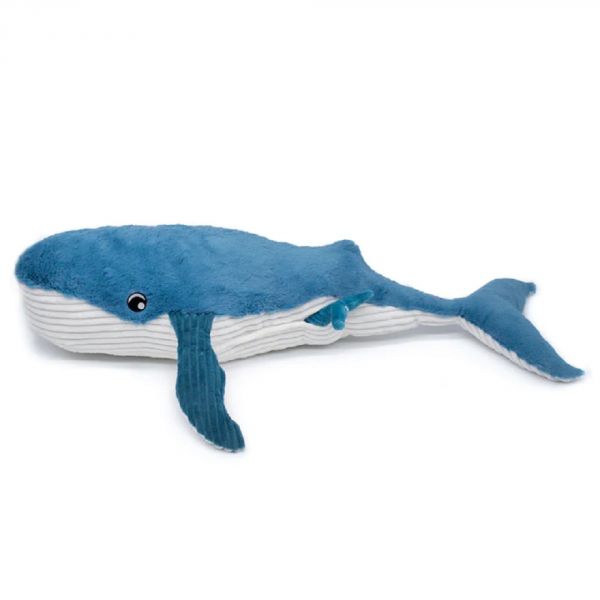 Peluche géante Les Ptipotos baleine et son bébé Gravillou bleu