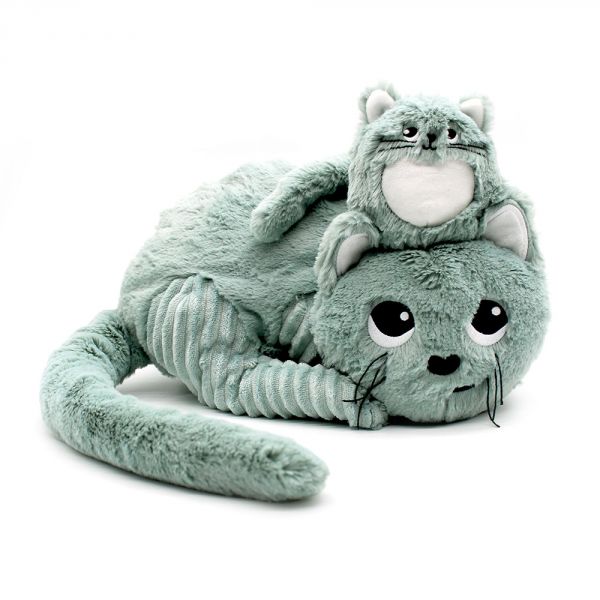 Peluche Les Ptipotos chat et son bébé menthe
