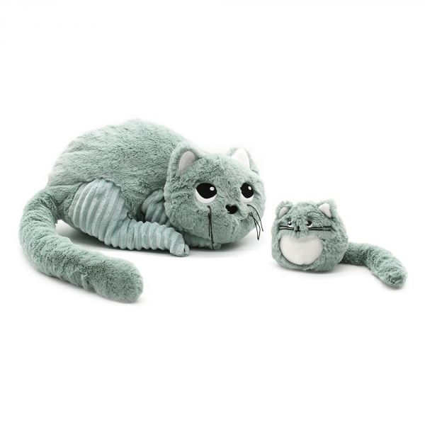 Peluche Les Ptipotos chat et son bébé menthe