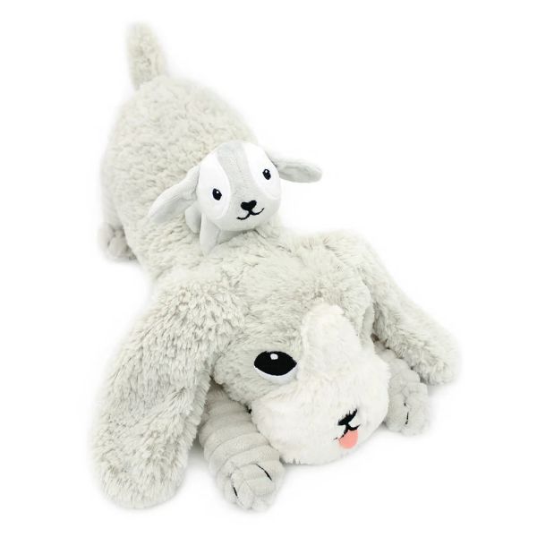 Peluche Les Ptipotos Chien et son bébé Gris