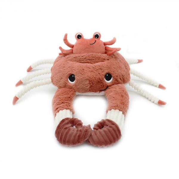 Peluche géante crabe et son bébé terracotta Cassecou Les Ptipotos