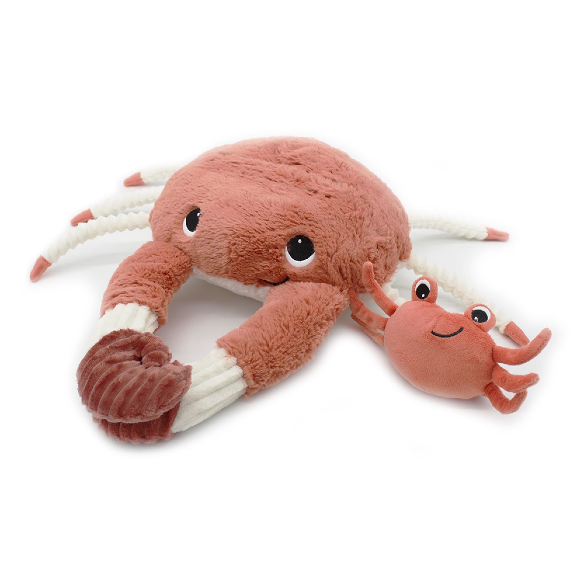 Peluche géante crabe et son bébé terracotta Cassecou Les Ptipotos - Made in  Bébé
