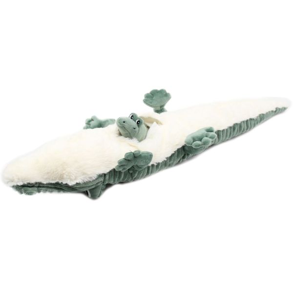 Peluche Les Ptipotos le crocodile Croketou maman et bébé