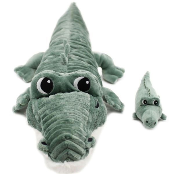 Peluche Les Ptipotos le crocodile Croketou maman et bébé